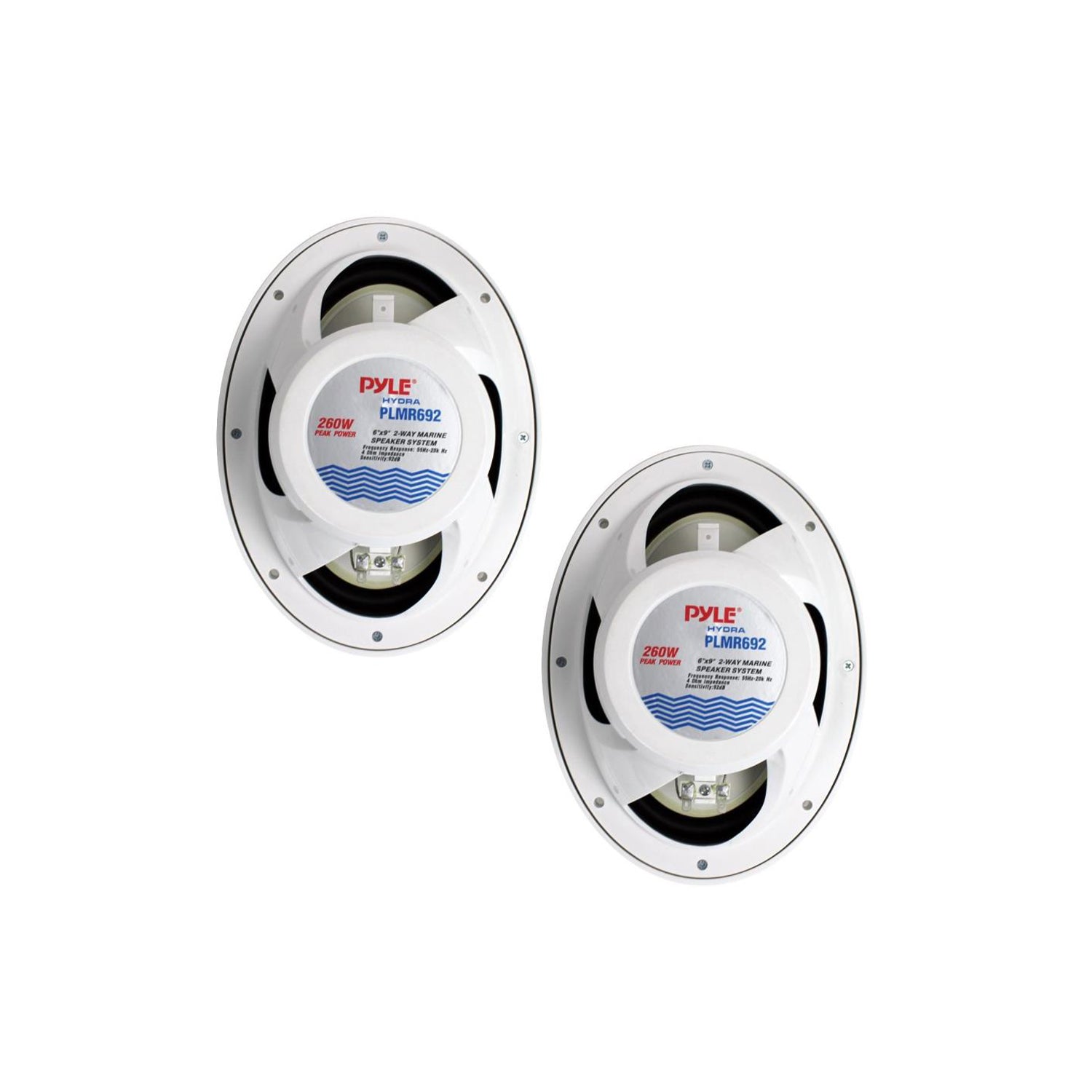 Pyle PLMR692 6 x 9 Inch 260W Water Resistant Marine Speakers, White (8 Speakers)