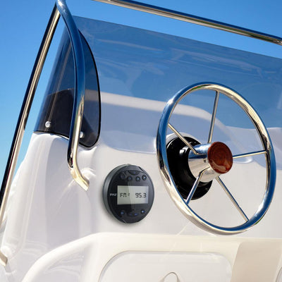 Pyle 4-Inch Gauge Marine MP3/Radio Stereo Bluetooth ATV Boat Receiver (Open Box)