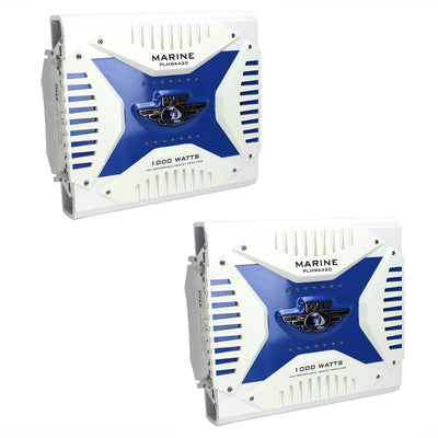 Pyle PLMRA420 1000 Watt 4 Channel Marine Power Audio Mosfet Amplifier (2 Pack)