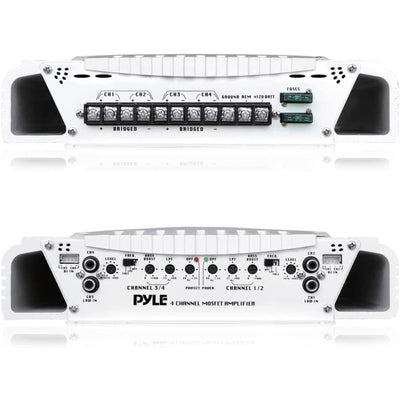 Pyle Elite PLMRA430BT 1000 Watt 4 Channel Amplifier Bluetooth Marine ATV Amp