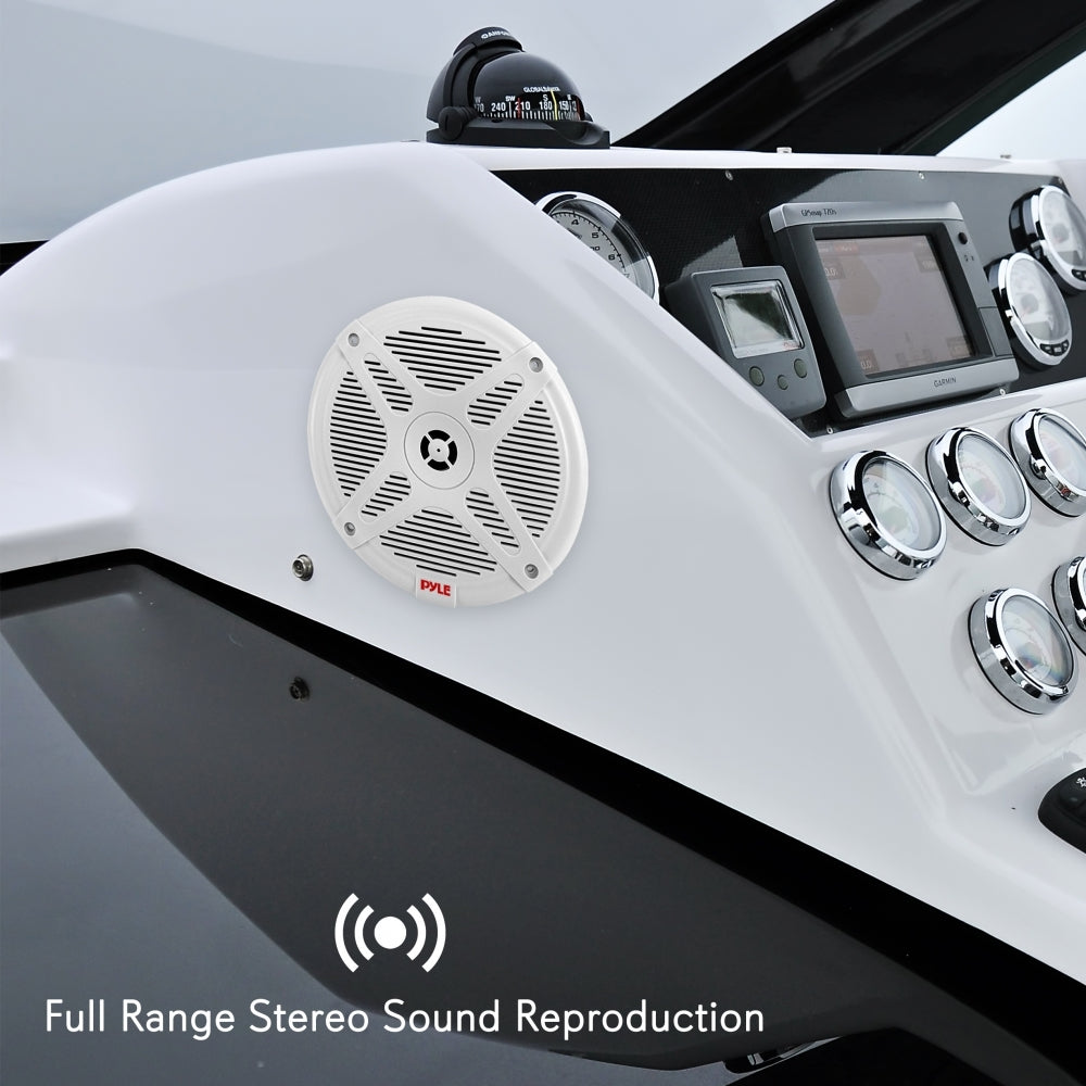 Pyle PLMRF65MW 6.5 Inch 600W 2 Way Waterproof Bluetooth Marine Speakers (2 Pair) - VMInnovations