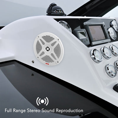Pyle PLMRF65MW 6.5 Inch 600W 2 Way Waterproof Bluetooth Marine Speakers (2 Pair) - VMInnovations