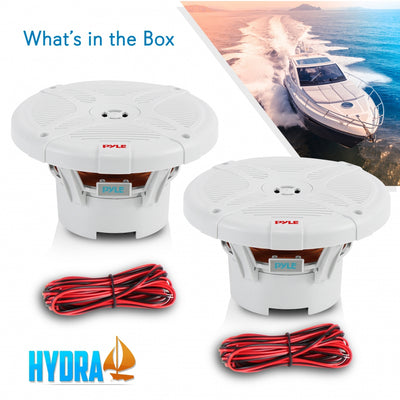 Pyle PLMRF65MW 6.5 Inch 600W 2 Way Waterproof Bluetooth Marine Speakers (4 Pair) - VMInnovations