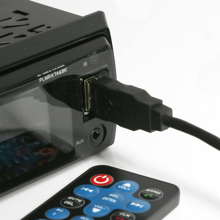 Pyle 5.25 Inch Bluetooth Marine Receiver Stereo & Speaker Kit, Black (Open Box)