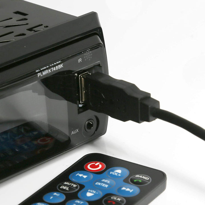 Pyle 6.5 Inch Bluetooth Marine Receiver Stereo and Speaker Kit, Black(For Parts)