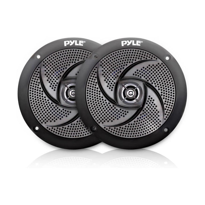 Pyle 5.25 Inch Waterproof Low Profile Marine Speakers, Black (2 Pack) (Open Box) - VMInnovations
