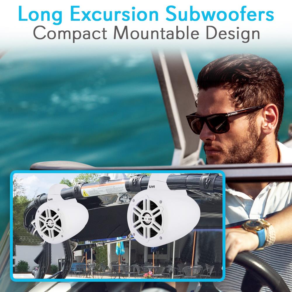 Pyle PLMRWB45W 4" 300 Watt Waterproof Marine Tower Speaker System(1 Pair) (Used) - VMInnovations