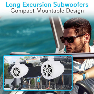 Pyle PLMRWB45W 4" 300 Watt Waterproof Marine Tower Speaker System(1 Pair) (Used) - VMInnovations