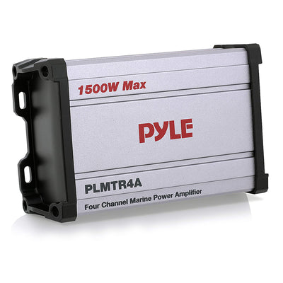 Pyle Waterproof 1500 W 4 Channel Marine Power Audio Amplifier for Boats (4 Pack)