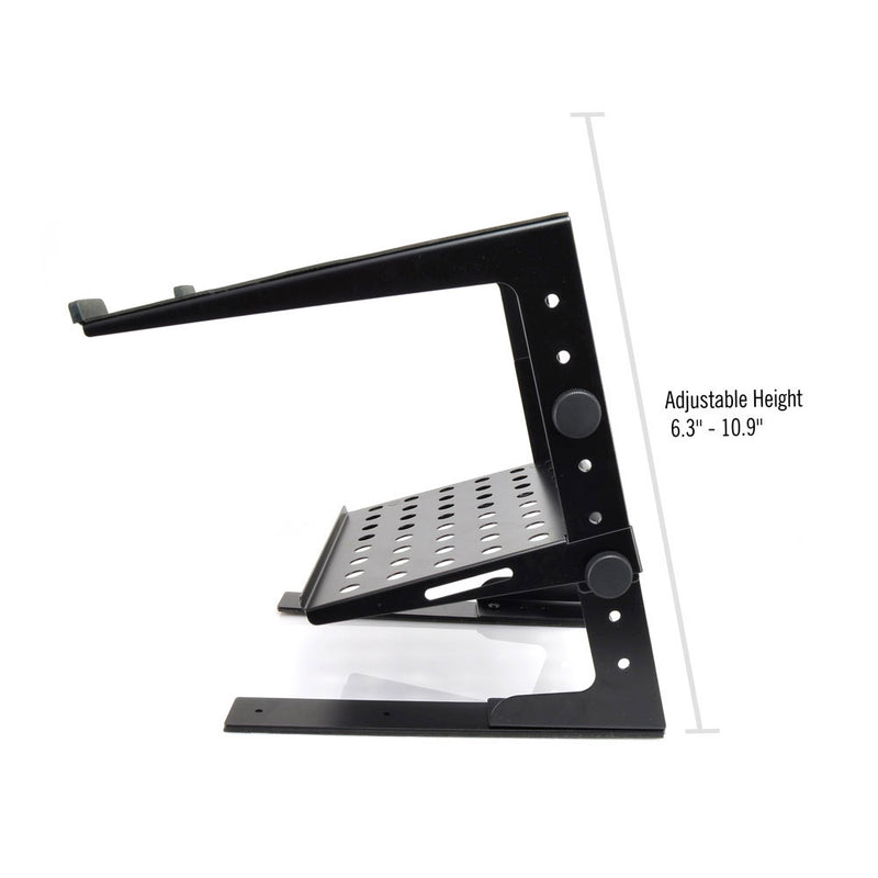 Pyle Universal Adjustable DJ Laptop Stand with Flat Surface Bottom Legs (4 Pack)