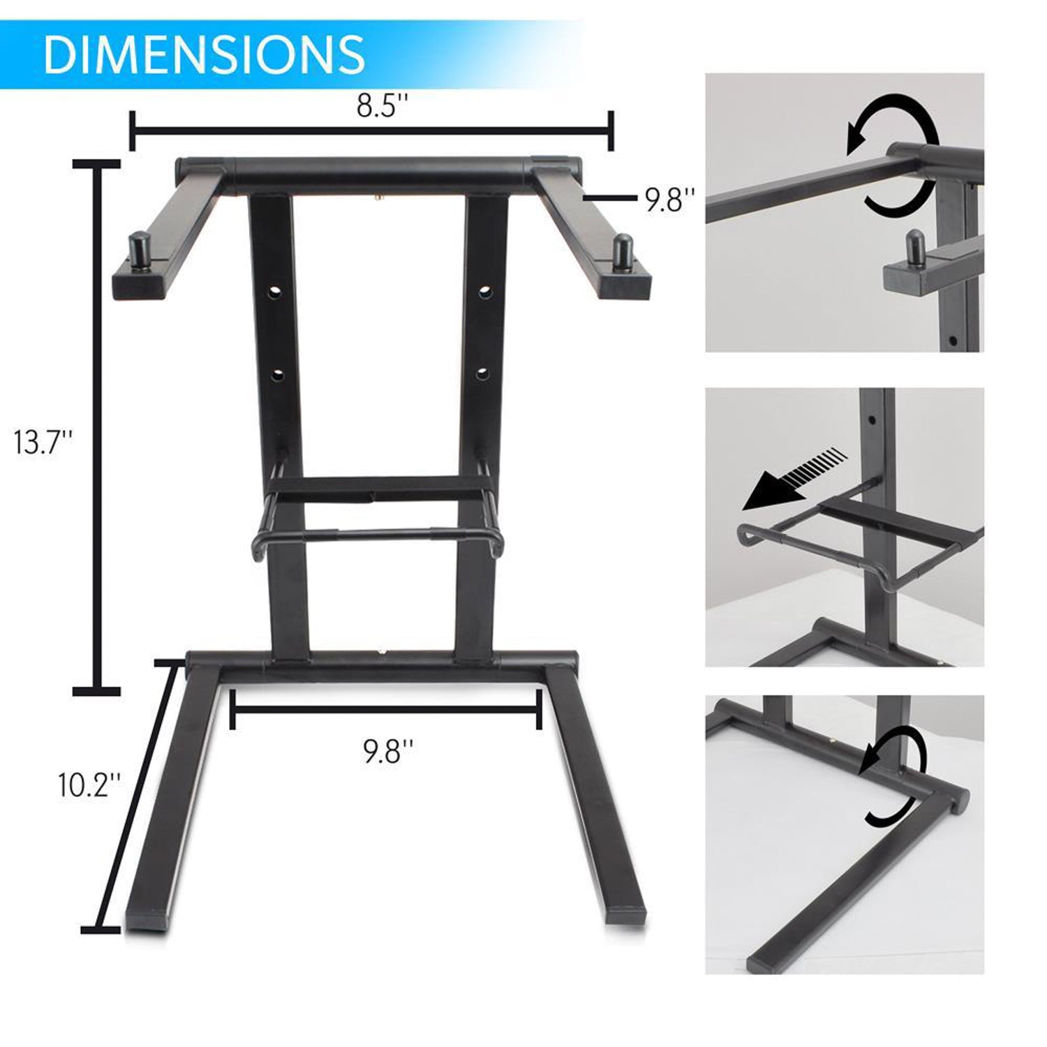 Pyle Universal Portable Foldable Professional DJ Laptop Stand with Tray (2 Pack) - VMInnovations