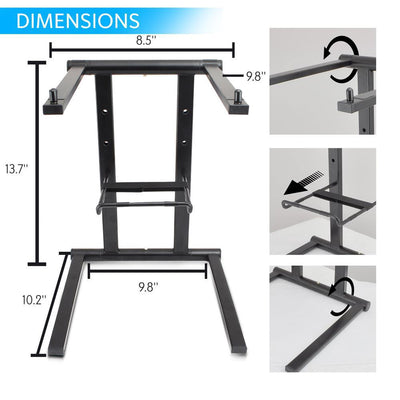 Pyle Universal Portable Foldable Professional DJ Laptop Stand with Tray (2 Pack) - VMInnovations