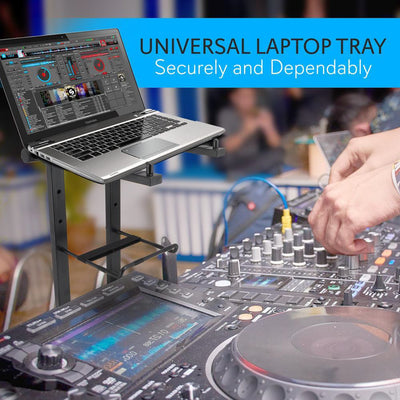 Pyle Universal Portable Foldable Professional DJ Laptop Stand w/ Accessory Tray - VMInnovations