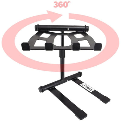 Pyle PLPTS55 Universal Adjustable Rotating DJ Laptop Stand with Travel Case - VMInnovations