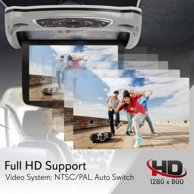 Pyle PLRD146 Flip Down Roof Mounted 13.3 " LCD Screen Multimedia DVD CD Player (Refurbished)