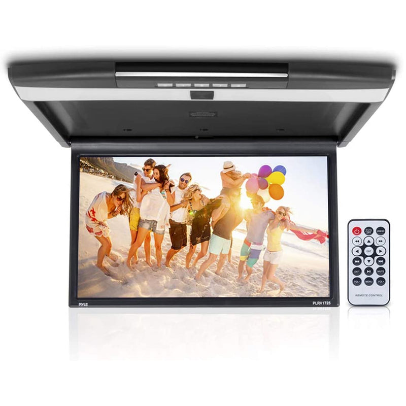 Pyle PLRV1725 Flip Down Car Roof 17.3" Screen 1080p Multimedia Player (4 Pack)