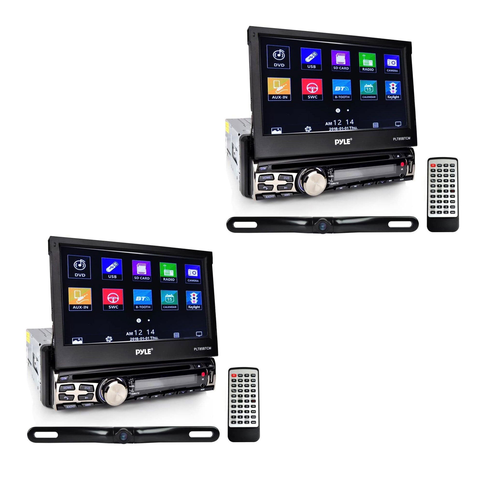 Pyle PLT85BTCM 7" Bluetooth Headunit Receiver and Backup Car Camera Kit (2 Pack) - VMInnovations