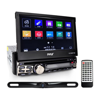 Pyle 7" Bluetooth Headunit Receiver and Backup Car Camera Kit, Black (For Parts)