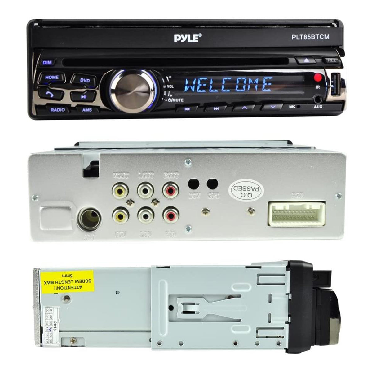 Pyle PLT85BTCM 7" Bluetooth Headunit Receiver and Backup Car Camera Kit (4 Pack)
