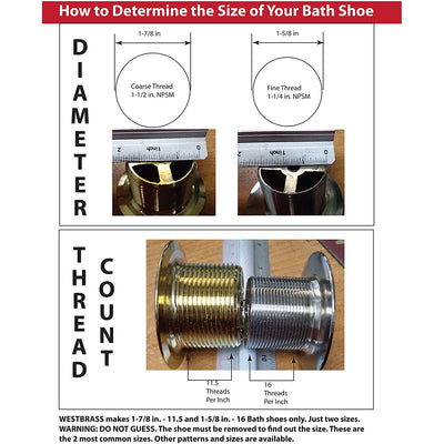 Westbrass 1.25 Inch Fine Thread Twist and Close Bathroom Drain Plug, Chrome - VMInnovations