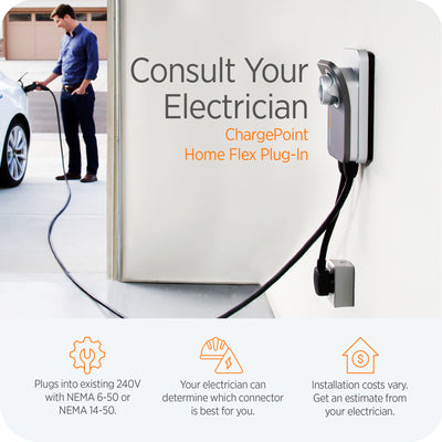ChargePoint Home Flex Level 2 14-50 Plug Electric Vehicle EV Charger (For Parts)