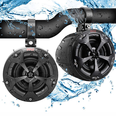 Pyle PLUTV41BK 2 Way 4" 800W Off Road Waterproof Marine Speaker System (2 Pack)