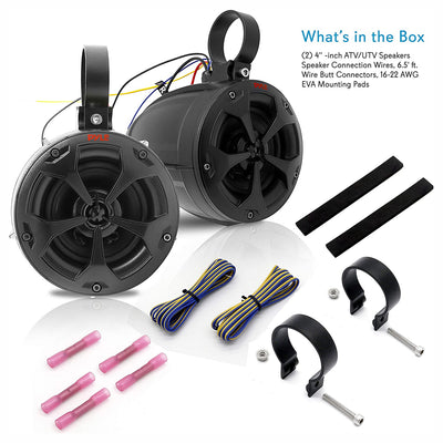 Pyle 2 Way 4 Inch Off Road 800W Dual Waterproof Marine Speaker System (Open Box) - VMInnovations