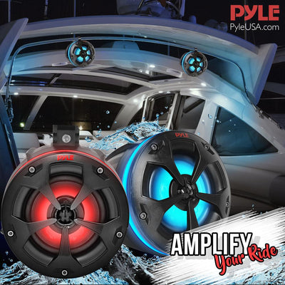 Pyle Compact 2 Way Marine Grade Tower Speakers System with RGB Lights (Used)