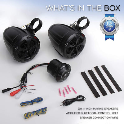 Pyle 2 Way 4 Inch Off Road Bluetooth 800W Waterproof Marine Speakers (Open Box) - VMInnovations