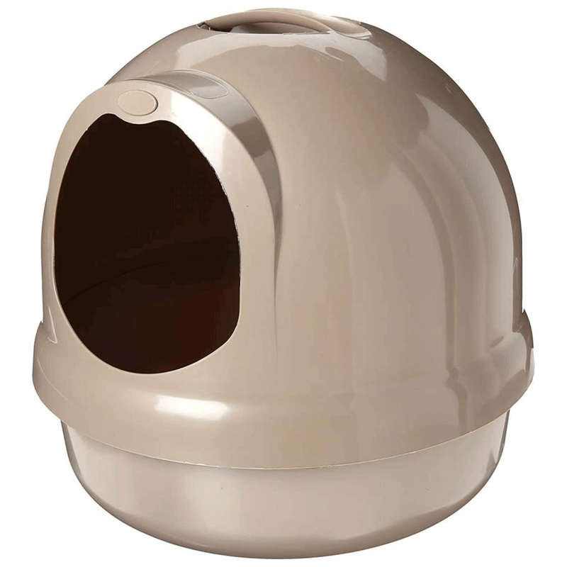 Petmate Booda Dome Pet Cat Easy Clean Litter Box with Lid, Large, Titanium