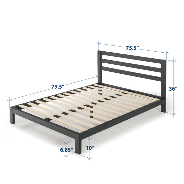 Mellow Modernista Classic Heavy Duty Platform Bed Frame w/ Headboard, 10", King