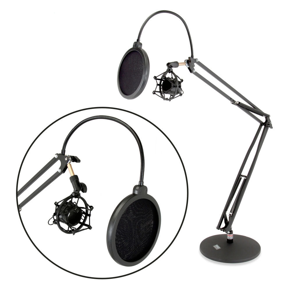 Zoom ZDM-1 Dynamic Microphone w/ PylePro Isolation Shield & Desktop Stand Bundle