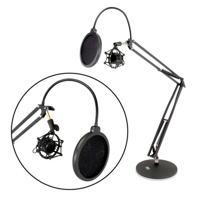 Zoom ZDM-1 Dynamic Microphone w/ PylePro Isolation Shield & Desktop Stand Bundle