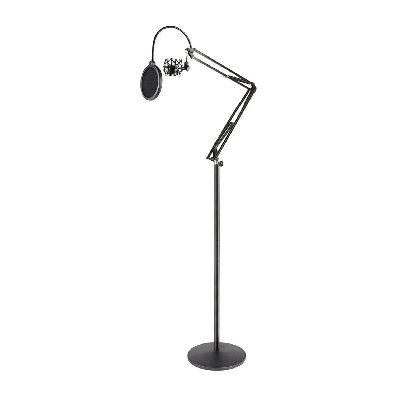 Zoom Dynamic Microphone Digital Audio Recorder with Pyle Spring Arm Floor Stand