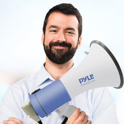 PylePro PMP59IR 50 Watt Portable Bullhorn Sound Megaphone Speaker, Blue (2 Pack)