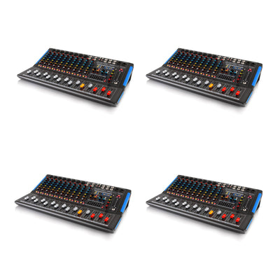 Pyle PMXU128BT 12 Channel Bluetooth DJ Studio Sound Board Mixer System (4 Pack)