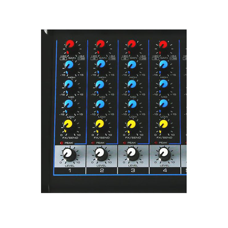 Pyle PMXU63BT 6 Channel Bluetooth Sound Board Mixer System for DJ Studio Audio