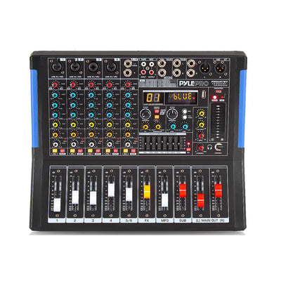 Pyle 6 Channel Bluetooth Sound Board Mixer System for DJ Studio Audio (4 Pack)