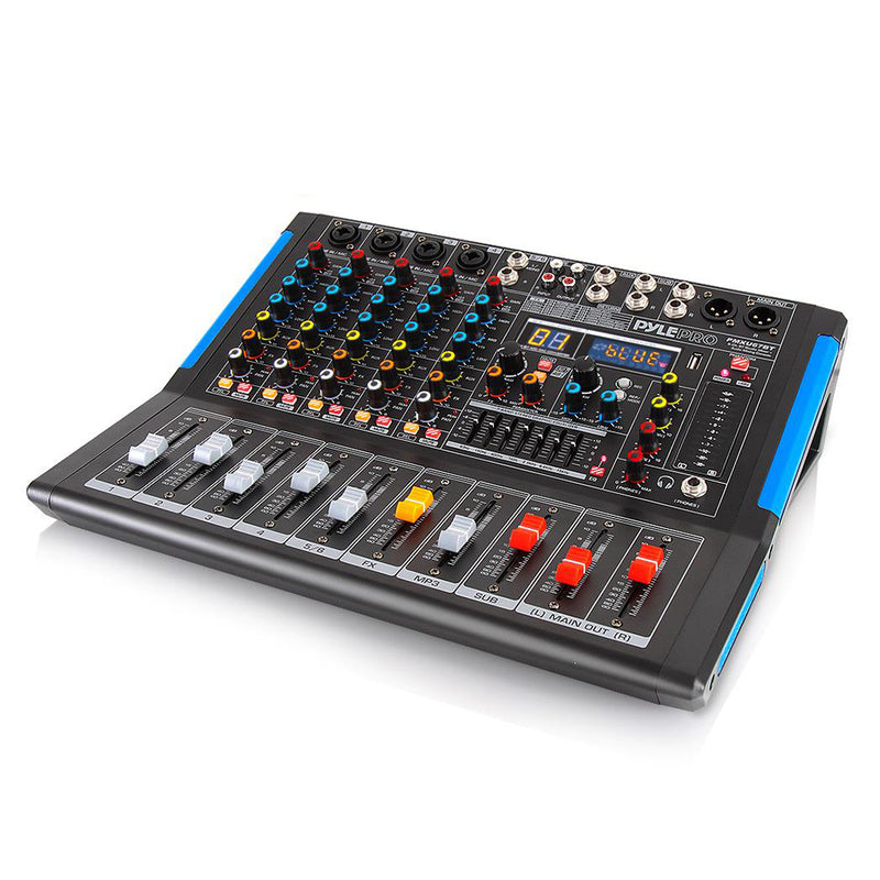 Pyle 6 Channel Bluetooth Sound Board Mixer System for DJ Studio Audio (Open Box)