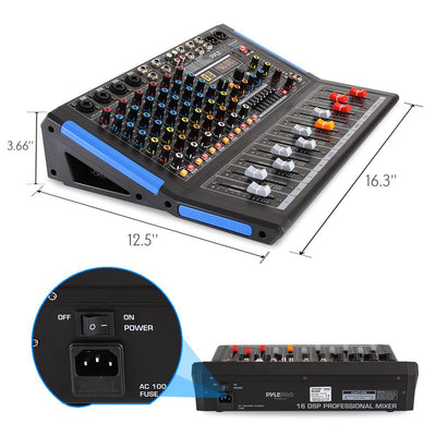 Pyle 8 Channel Bluetooth Sound Board Mixer System for DJ Studio Audio(For Parts)