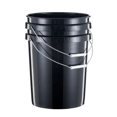 United Solutions 5 Gallon Utility Plastic Bucket with Handle, Black (5 Pack)