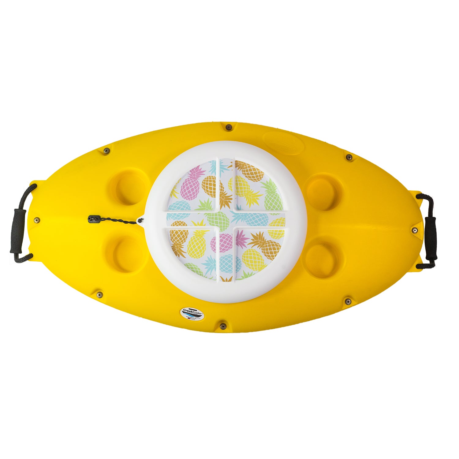 CreekKooler 30 Qt Floating Insulated Beverage Kayak Yellow Cooler w/ 8' Rope - VMInnovations