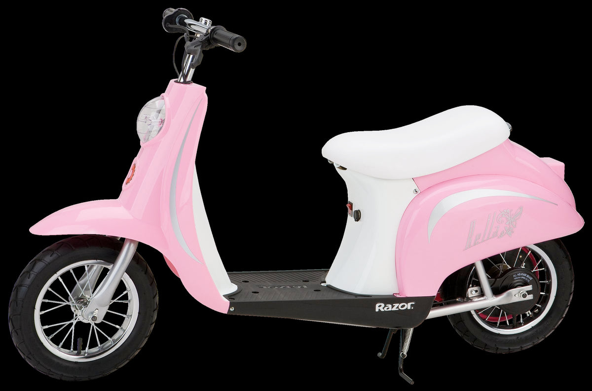 Razor Pocket Mod Miniature Euro 24V Electric Kids Ride On Retro Scooter, Pink