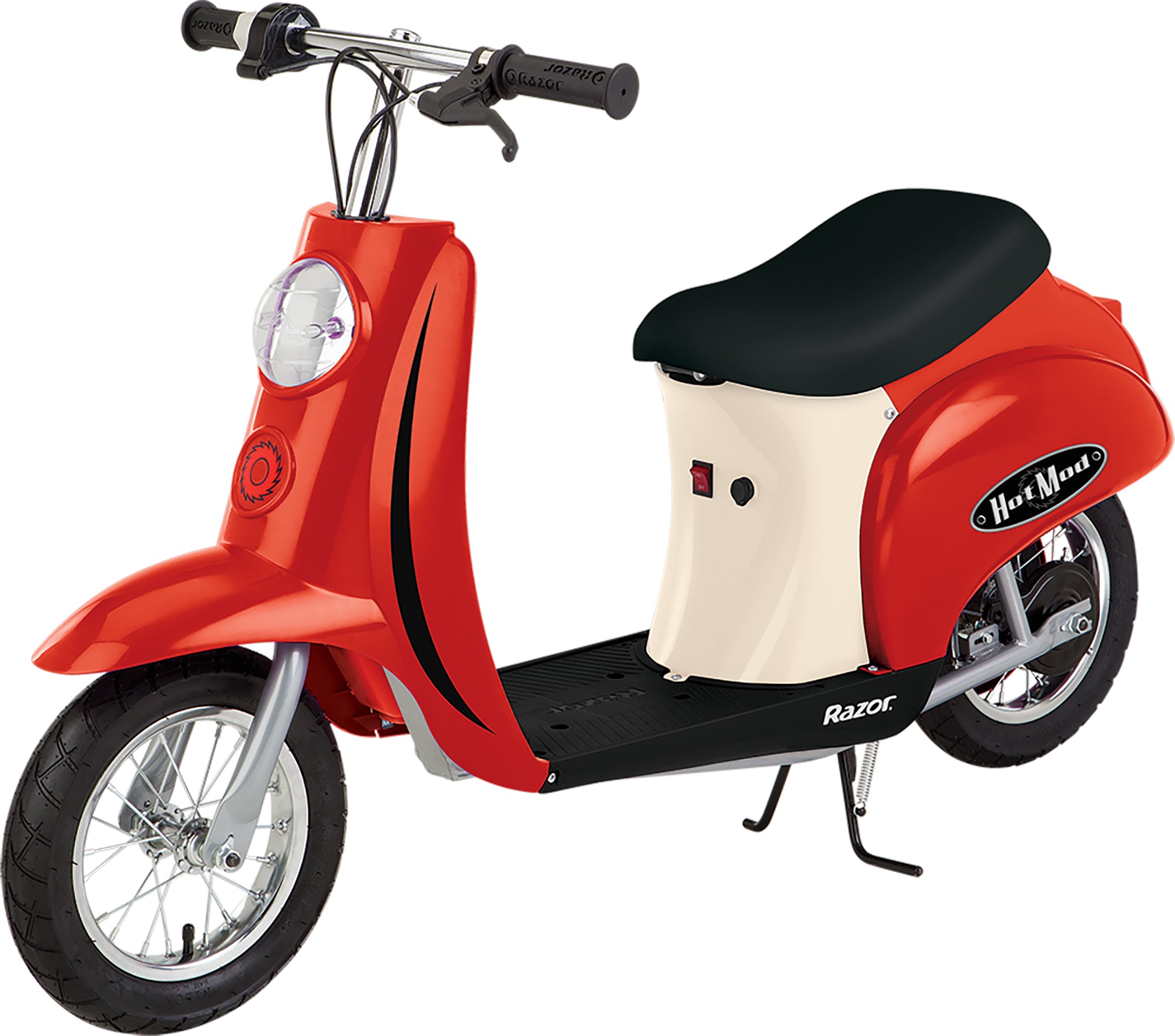 Razor Pocket Mod Euro 250W Electric Kids Scooter w/ Helmet & Safety Pads, Red