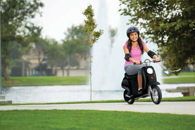 Razor Pocket Mod Miniature Euro 24V Electric Kids Ride On Retro Scooter, Black