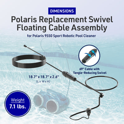 Polaris Replacement Swivel Floating Cable Assembly w/69 Inch Cord, Black (Used) - VMInnovations