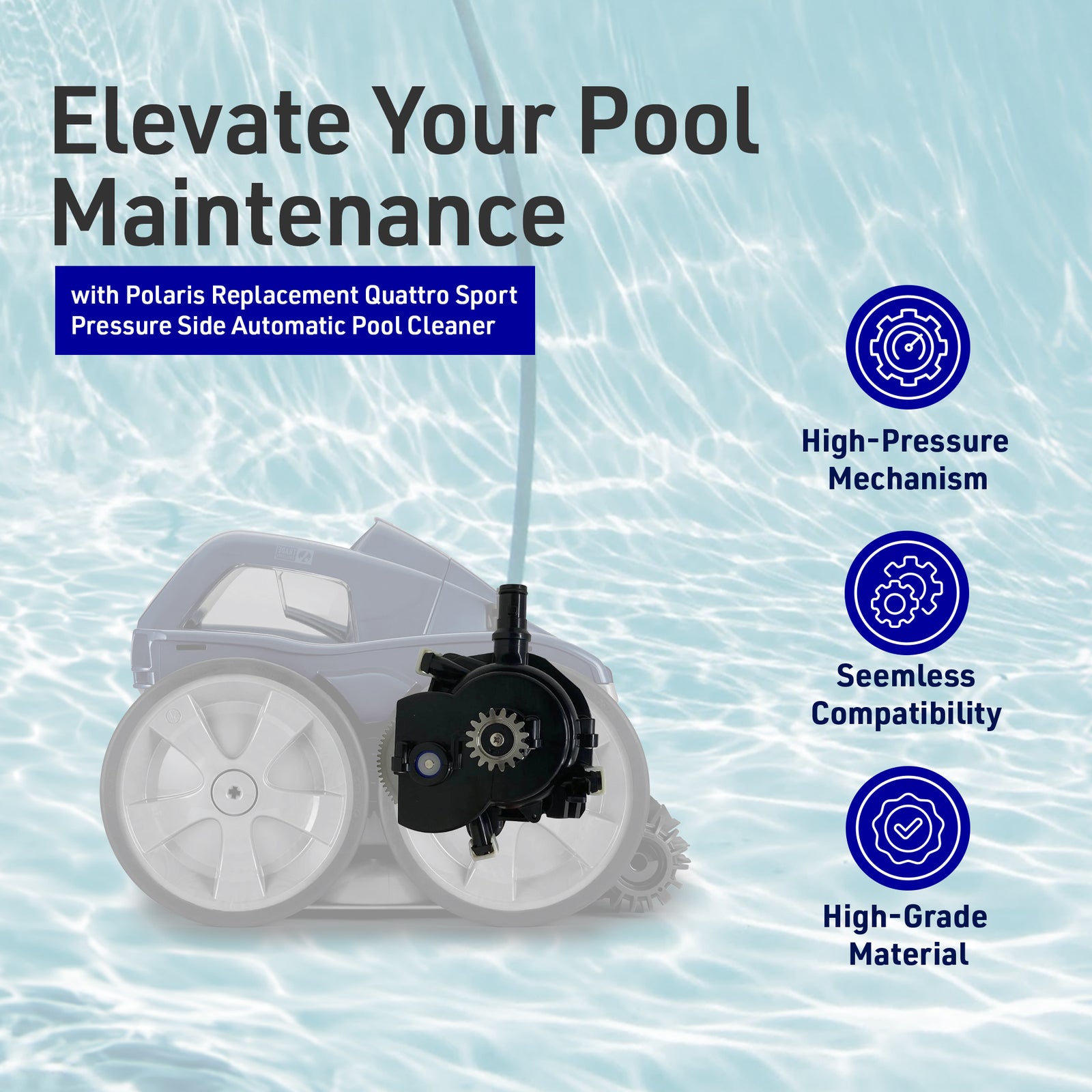 Polaris Replacement Quattro Sport Pressure Side Pool Cleaner Engine with O-Ring - VMInnovations