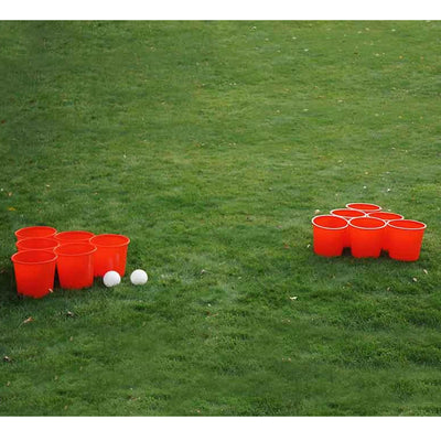 Yard Games Giant Yard Pong Activity Party Set w/ 12 Buckets & 2 Balls (Open Box) - VMInnovations