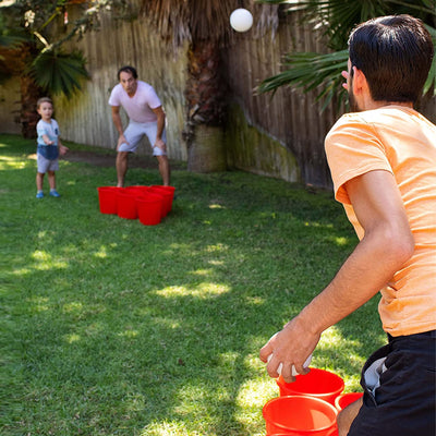 Yard Games Giant Yard Pong Activity Party Set w/ 12 Buckets & 2 Balls (Open Box)