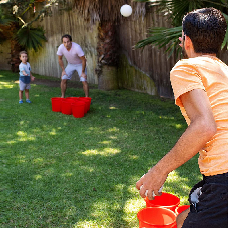 Yard Games Giant Yard Pong Activity Party Set w/ 12 Buckets & 2 Balls (Open Box)